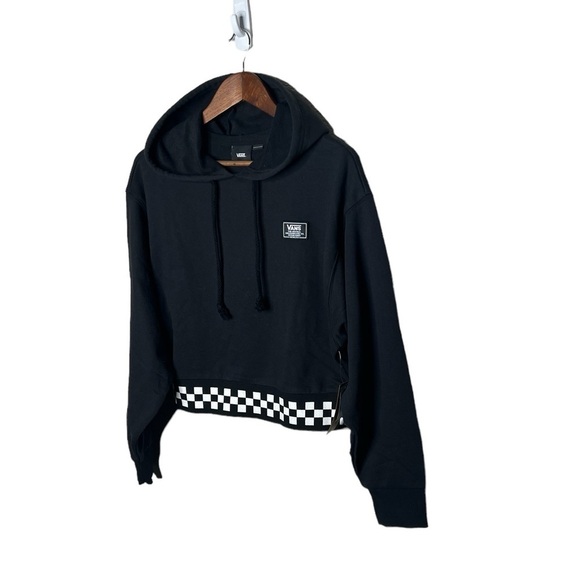 Vans Women’s Boom Boom Black Long Sleeve Crop Skateboard Hoodie - Picture 7 of 15